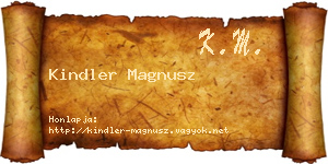 Kindler Magnusz névjegykártya